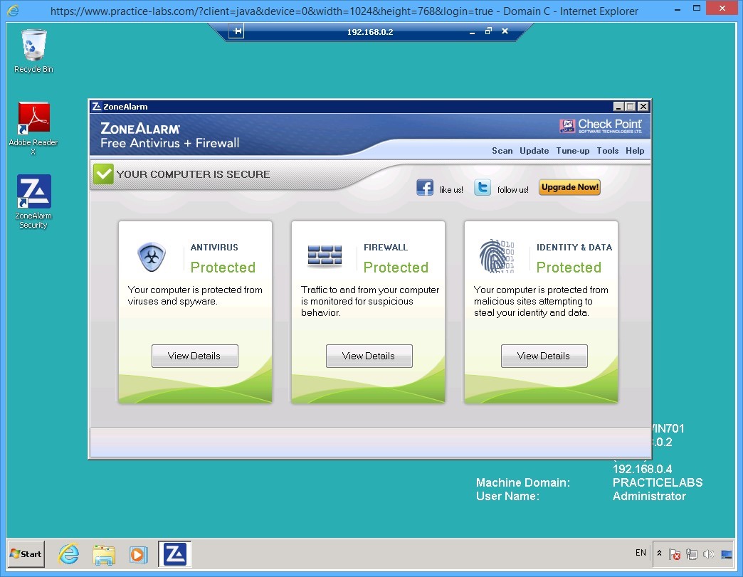 Practice Labs screenshot.